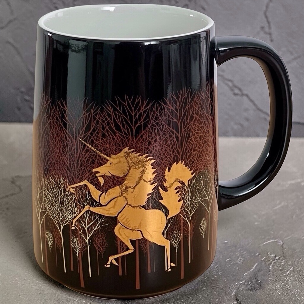 Otagiri Black and Gold Unicorn Coffee Mug Tall